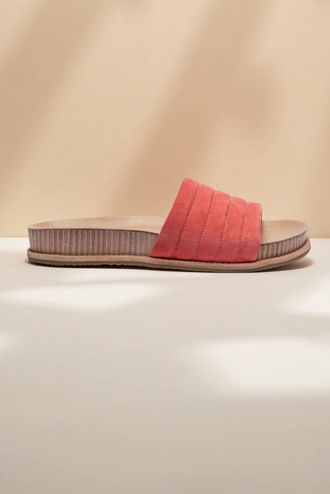 Johnny Was Coral/Cream Solid Stitch Slip On Suede Sandal JWS3022