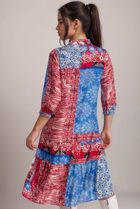 Johnny Was Cornelia Button Front Silk Midi Dress C37125-1