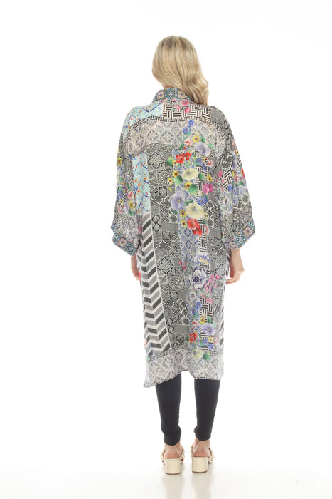 Johnny Was Cozumel Eliza Silk Printed Reversible Long Kimono Plus Size C45123