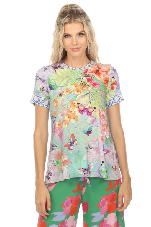 Johnny Was Style T11823-2D Cozumel Favorite Short Sleeve Crew Neck Swing Tee