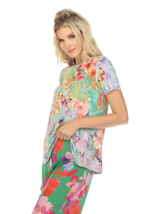 Johnny Was Cozumel Favorite Short Sleeve Crew Neck Swing Tee T11823-2D