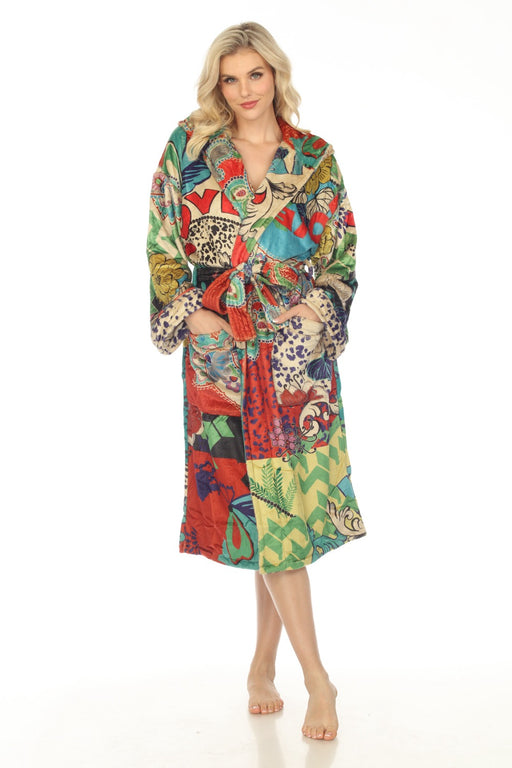 Johnny Was Style H60923 Cozy Robe Love Hooded Loungewear Robe Boho Chic