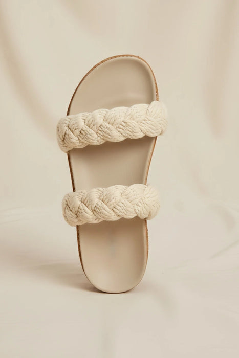 Johnny Was Cream Braided Rope Slip On Sandals JWS14023