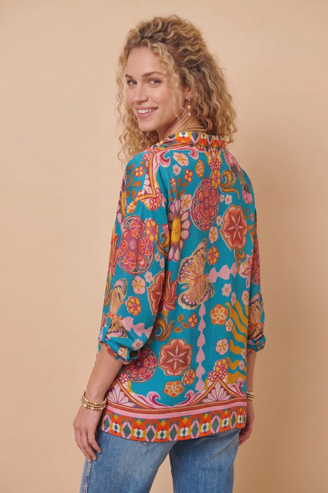 Johnny Was  The Audrey Vibrant Floral Button-up Shirt C10125-E