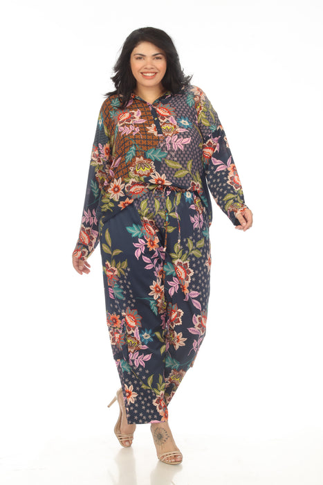 Johnny Was Delfino Kelly Silk Printed Pull On Pants Plus Size C62523A6X