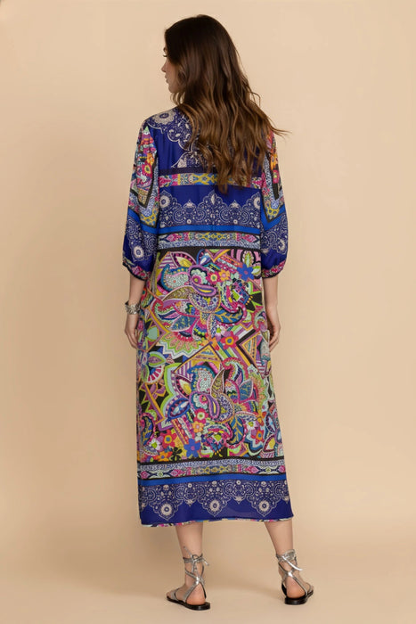 Johnny Was Blue Demarne Xyla Silk Dress C32724-3