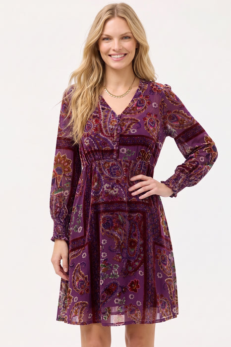Johnny Was Domitila Burnout Kinney Dress C36625-O