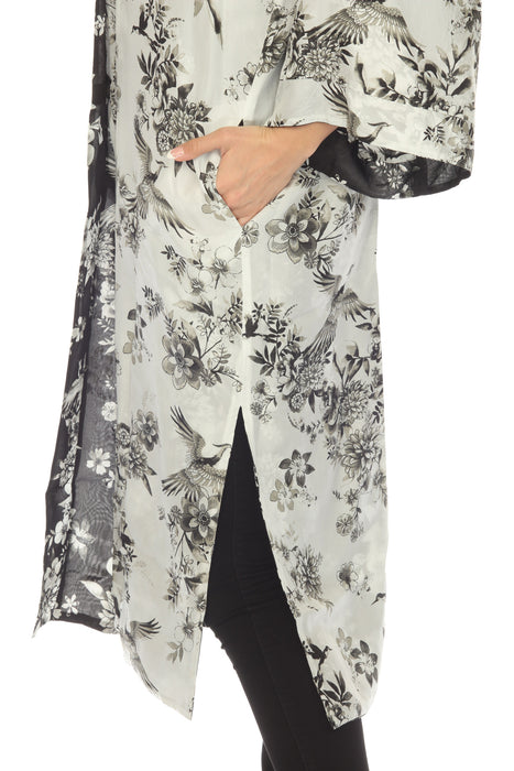 Johnny Was Dreamer Jules Reversible Silk Floral Long Kimono Boho Chic R40623