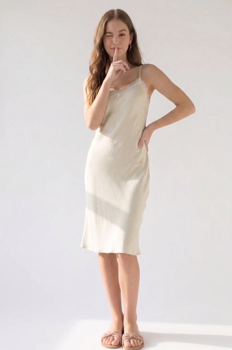 Johnny Was Ecru Midi Length Slip R32900-2