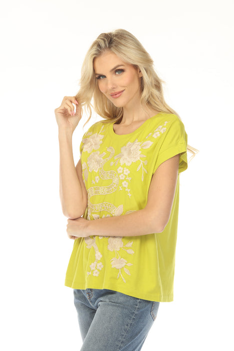 Johnny Was Edie Embroidered Relaxed Tee R17925-R