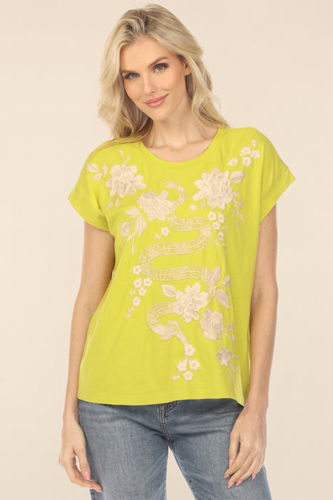 Johnny Was Edie Embroidered Relaxed Tee R17925-R