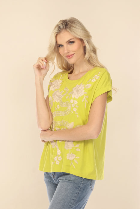 Johnny Was Edie Embroidered Relaxed Tee R17925-R