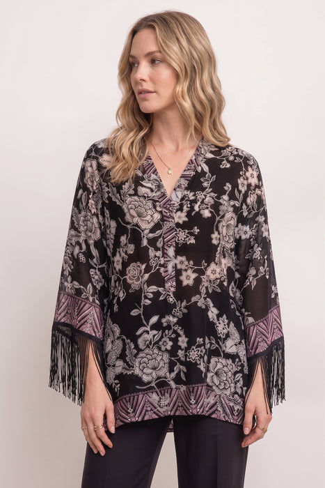 Johnny Was Black Edina Fringe Blouse C19624-6
