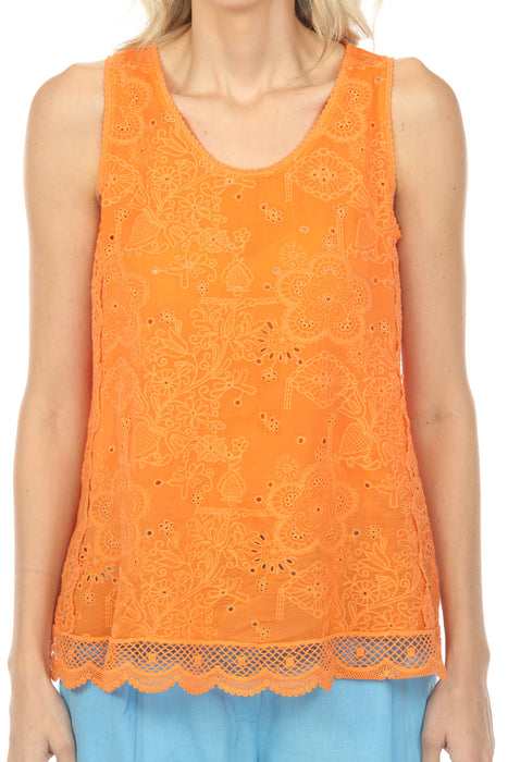 Johnny Was Orange Eliza Wayne Tank Top C17025-5