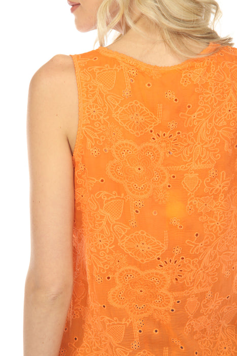 Johnny Was Orange Eliza Wayne Tank Top C17025-5