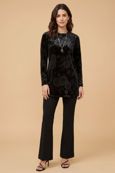 Johnny Was Embossed Stretch Long Sleeve Velvet Tunic J27825-0