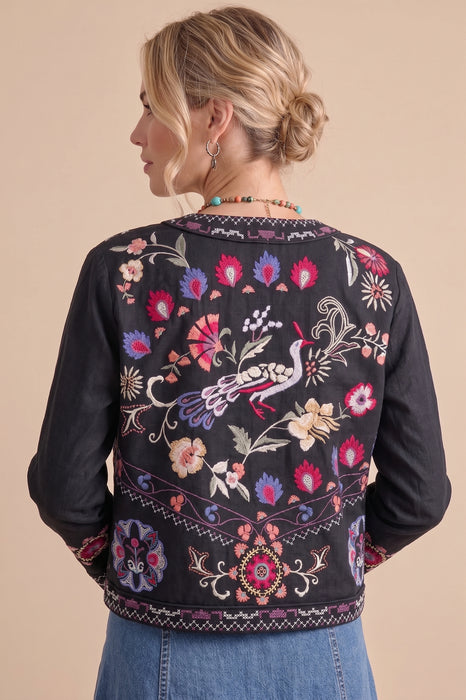 Johnny Was Embroidered Gloria Linen Bolero Jacket J43625-6*