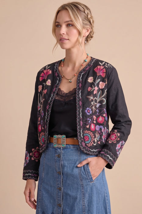 Johnny Was Embroidered Gloria Linen Bolero Jacket J43625-6*