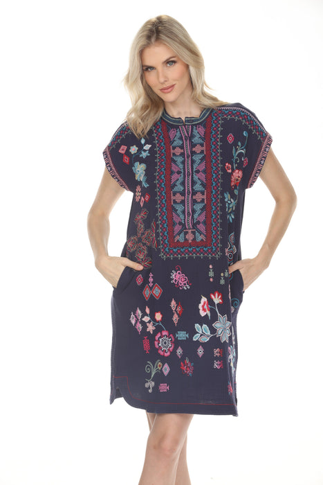 Johnny Was Embroidered Mishti Cotton Mini Dress C32626-3
