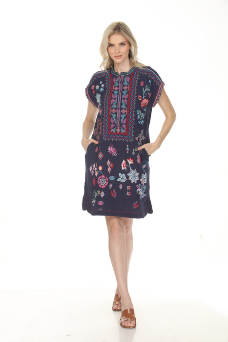 Johnny Was Embroidered Mishti Cotton Mini Dress C32626-3