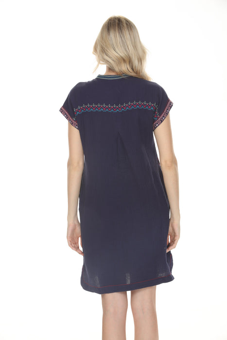 Johnny Was Embroidered Mishti Cotton Mini Dress C32626-3