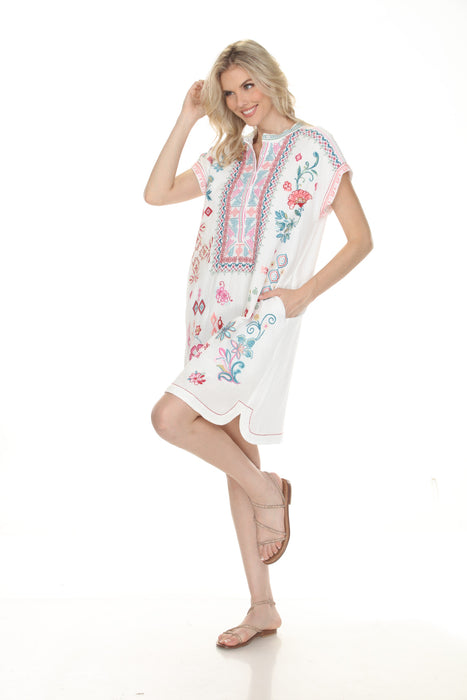 Johnny Was Embroidered Mishti Cotton Mini Dress C32626-3