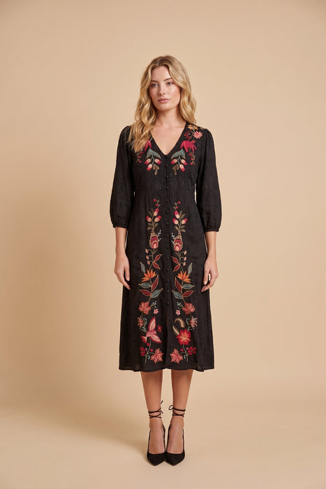 Johnny Was Embroidered Penellope Button Front Dress W38825-O