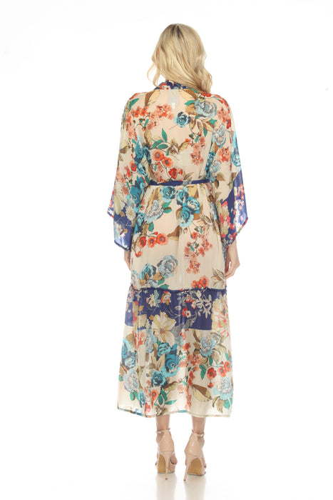Johnny Was Emma Astrid Floral Print Waist Tie Kimono Boho Chic C41722B6