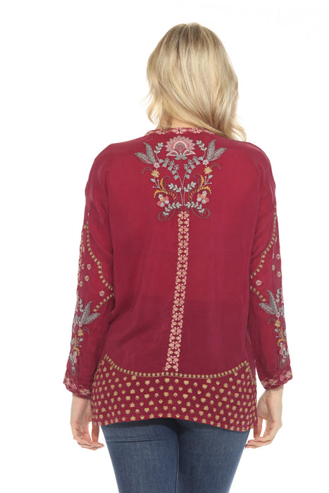 Johnny Was Slim Emmea Audrey Embroidered Tunic Top C21424-9