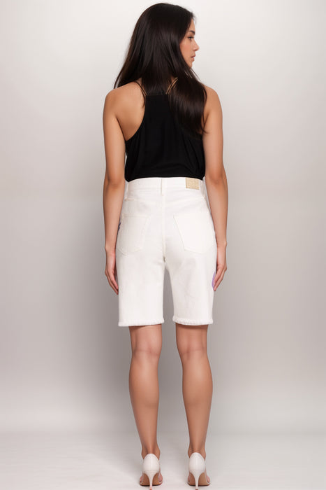 Johnny Was White Endless Sunshine Bermuda Short JWD1127