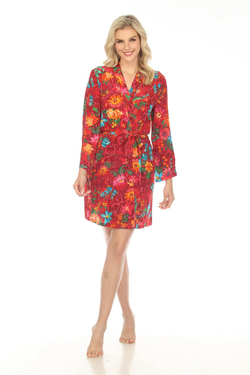 Johnny Was Style MS9823C Evelyn Silk Floral Sleep Robe Boho Chic