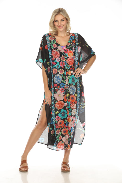Evening Palace V-Neck Kaftan Cover-Up Dress | Johnny Was AfterRetail Evening Palace V-Neck Kaftan Cover-Up Dress | Johnny Was AfterRetail