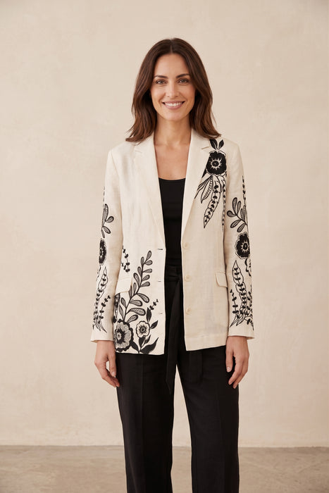 Johnny Was Ezra Blazer Linen Jacket J45225-3