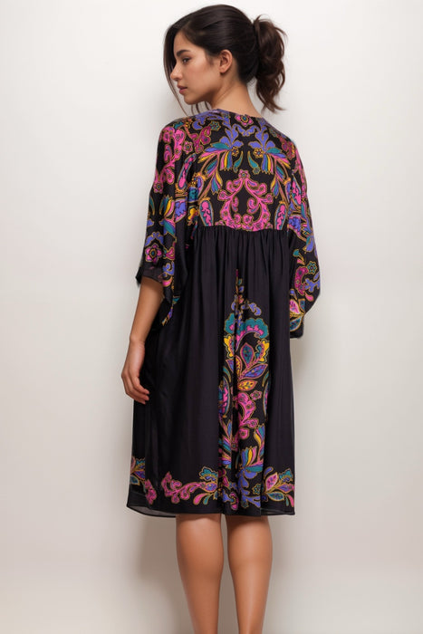 Johnny Was Black Fatima Easy Coverup Dress CSW2025-J