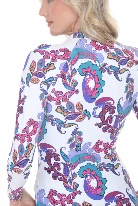 Johnny Was White Fatima Long Sleeve Surf Shirt CSW1125-J