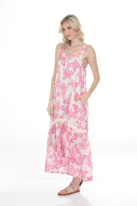 Johnny Was Floral Butterfly Print Maxi Dress JW002026