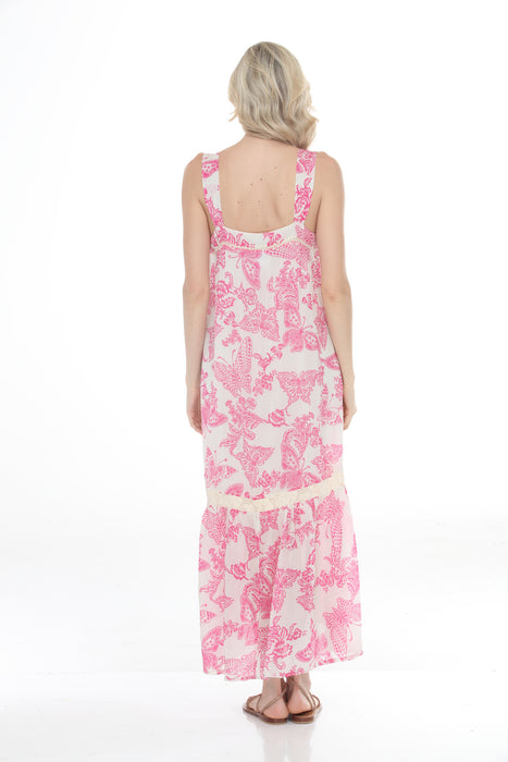 Johnny Was Floral Butterfly Print Maxi Dress JW002026
