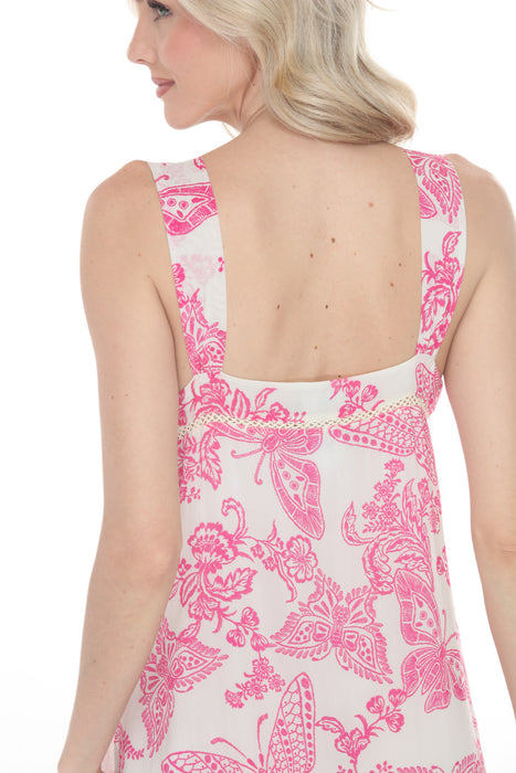 Johnny Was Floral Butterfly Print Maxi Dress JW002026