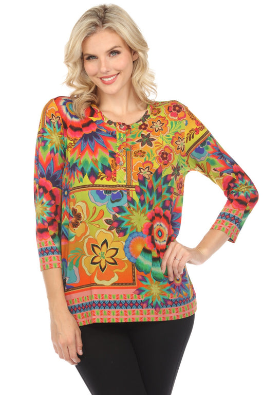 Johnny Was Style T11124-8 The Janie Favorite Henley Tee