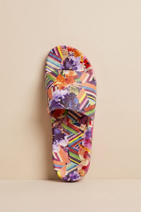 Johnny Was Floral Stripe Pool Side Slide JWS19824-4