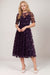 Johnny Was Style R35724-9 Purple Flower Storm Mesh Flirty Dress