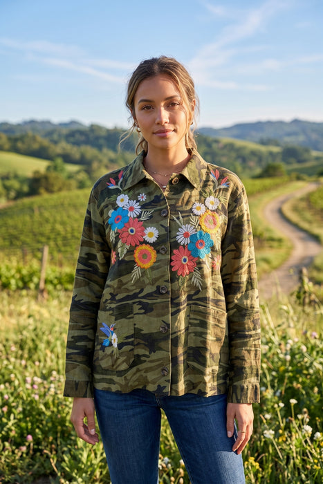 Johnny Was Francis Linen Camo Chore Jacket J44726-R