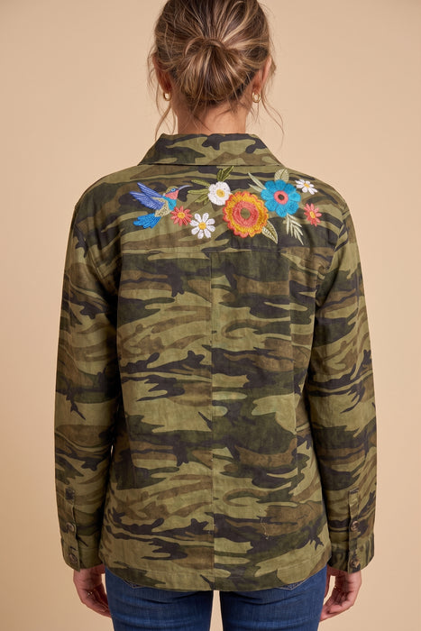 Johnny Was Francis Linen Camo Chore Jacket J44726-R