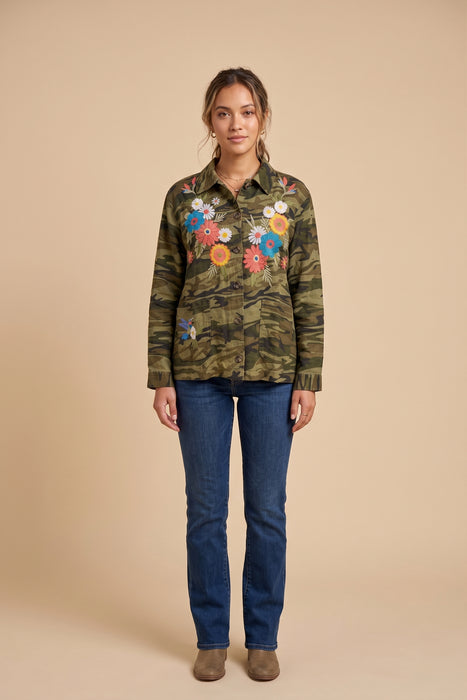 Johnny Was Francis Linen Camo Chore Jacket J44726-R