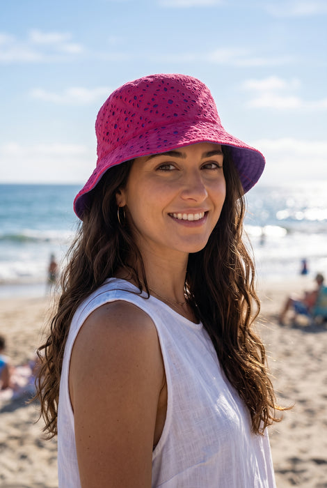 Johnny Was Frisell Reversible Eyelet Bucket Hat CSW9925-Y
