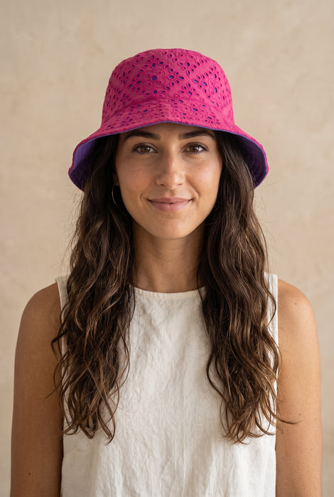 Johnny Was Frisell Reversible Eyelet Bucket Hat CSW9925-Y