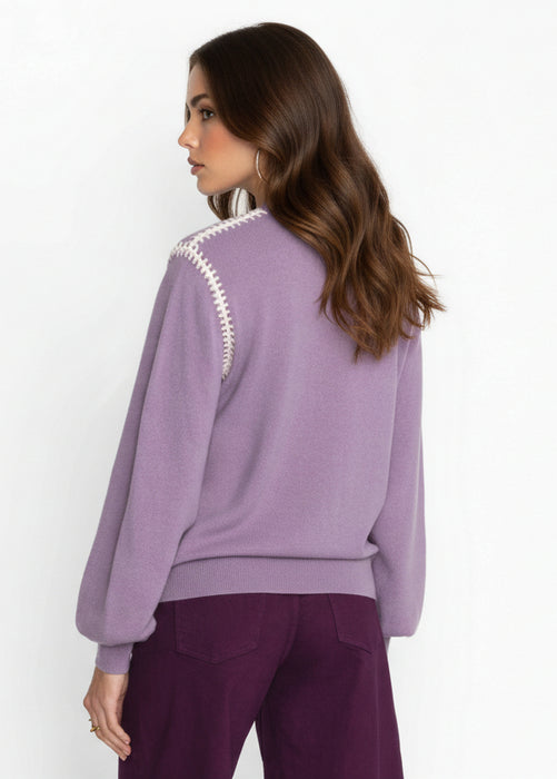 Johnny Was Lilac The Whipstitch Crew Neck Sweater M66524