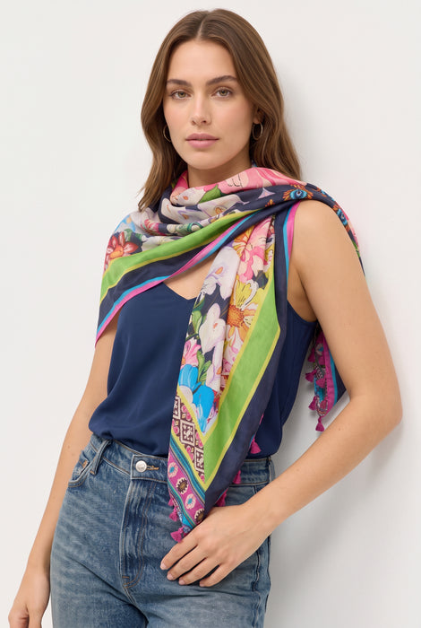 Johnny Was Gerbera Silk Scarf C97126-1