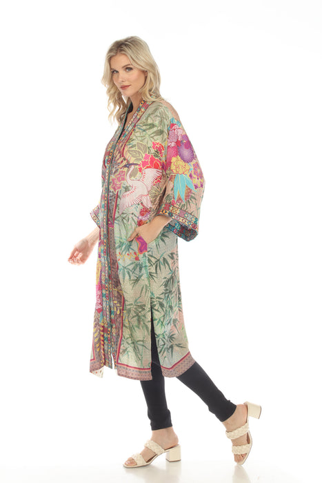 Johnny Was Getsu Eliza Silk Reversible Long Kimono Boho Chic C43722-E NEW