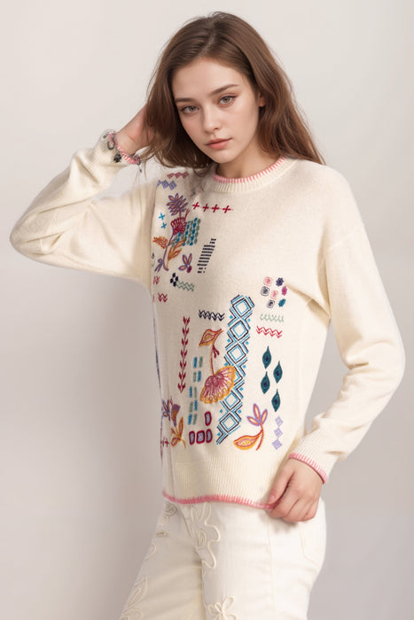 Johnny Was Ginnie The Drop Shoulder Pullover Sweater M68625